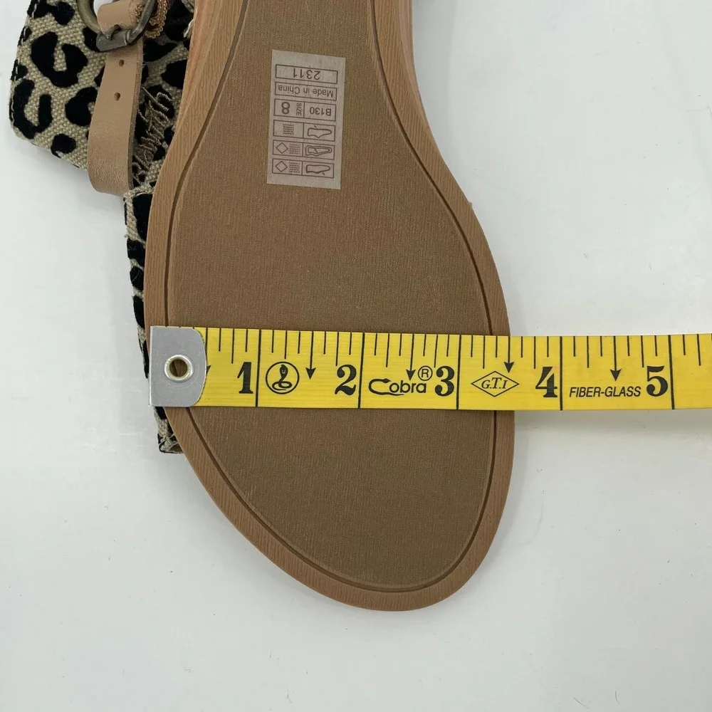 Blowfish Malibu Womens B130 Sandals Sz. 8 Leopard Print‎ Tan NWOT Buckle Zip